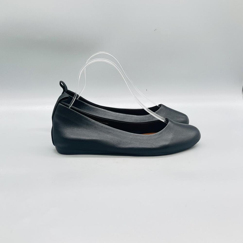 Andre Assous Shoes Womens 7.5 Black Leather Featherweights Ballet Flats Slip On
